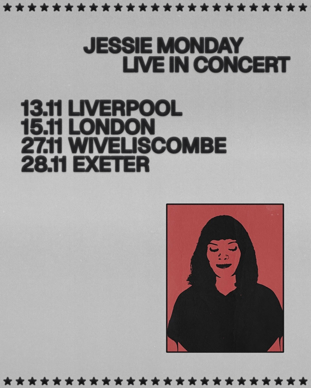 THE BACK ROOM // Jessie Monday Fri 13th Nov 7.30pm