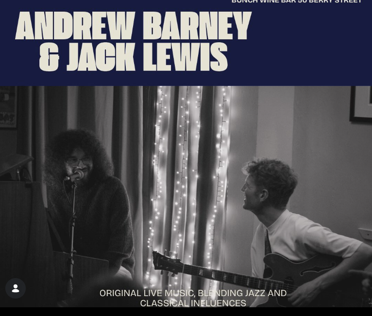 THE BACK ROOM // Andrew Barney & Jack Lewis Piano/Guitar Fri 31st July 7.30pm