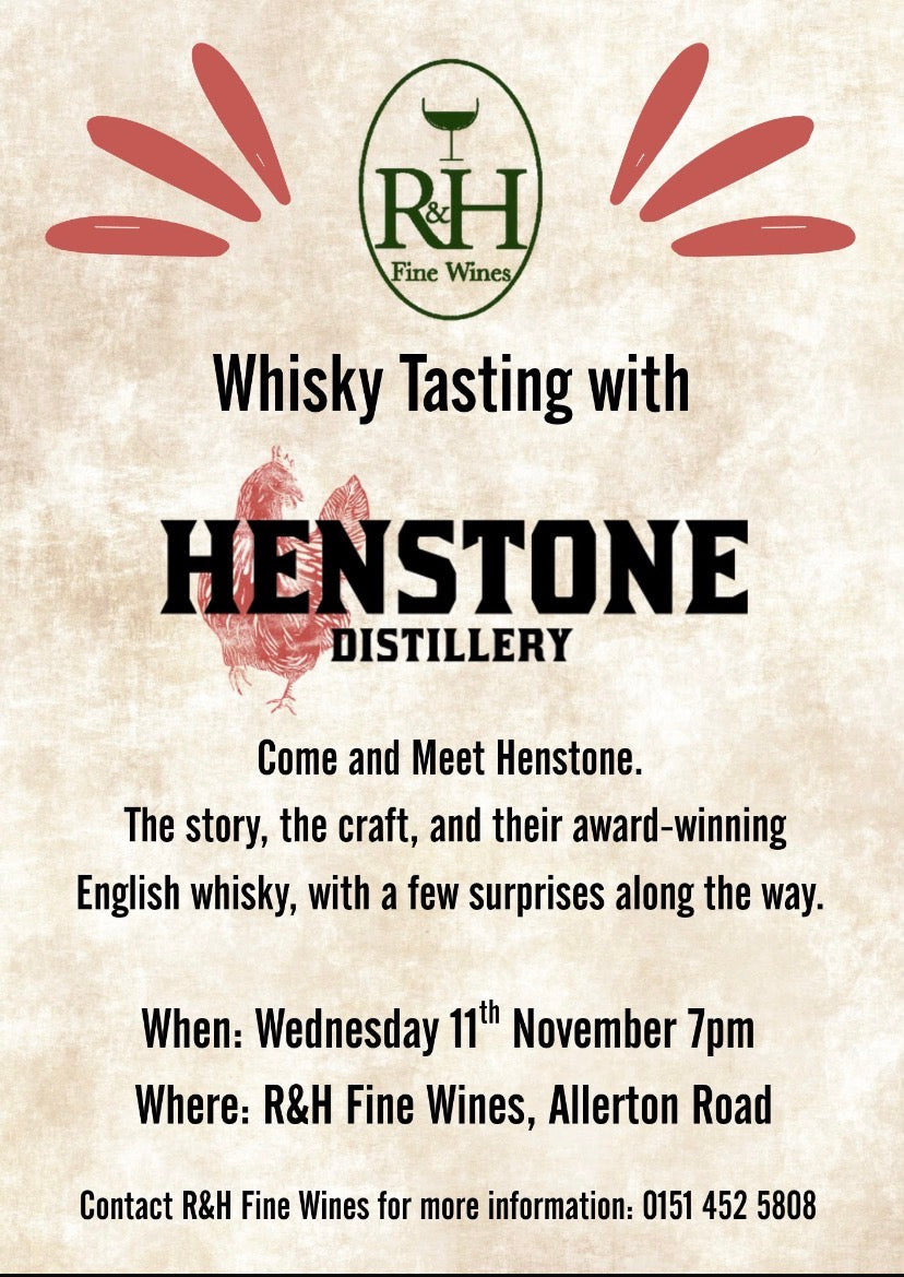 Whisky tasting with Henstone Distillery at Allerton Road - Wednesday 11th November 7pm